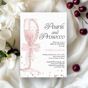 Invitation Perles de cabot rose et Fête des mariées de poursu