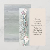 Invitation Perles de Coquillages Mariage de Plage Élégant (Devant / Derrière)