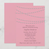 Invitation Perles de Dainty sur Fête de l'mariée rose (Devant / Derrière)