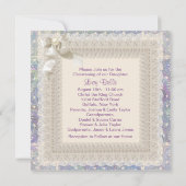 Invitation Perles de dentelle d'ivoire Pink violet filles Pho (Dos)