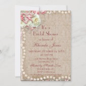 Invitation Perles de Fête des mariées rose et Brown (Devant)