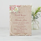 Invitation Perles de Fête des mariées rose et Brown (Debout devant)