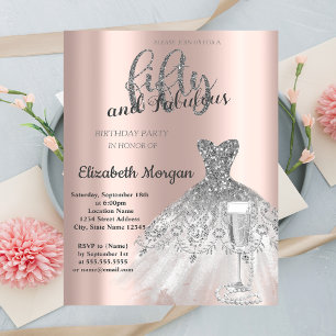 Invitation Perles de la robe d'argent de poursuites 50e anniv