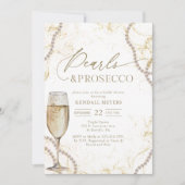 Invitation Perles de luxe et Fête des mariées Prosecco (Devant)