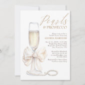 Invitation Perles de mâchoire blanc romantique et Fête des ma (Devant)