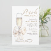 Invitation Perles de mâchoire blanc romantique et Fête des ma (Debout devant)