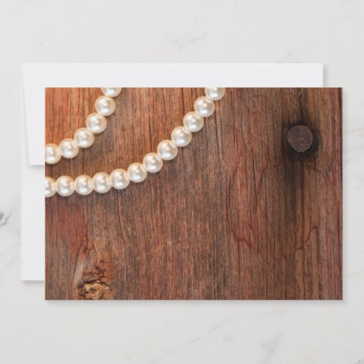 Invitation Perles de Perles Périwinkle Country Fiançailles Ba (Dos)