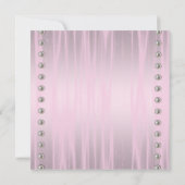 Invitation Perles de robe de fête Quinceanera rose (Dos)