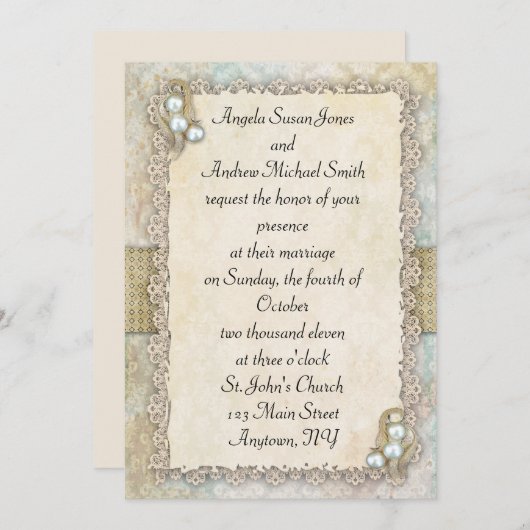 Invitation Perles de Shabby (Devant / Derrière)