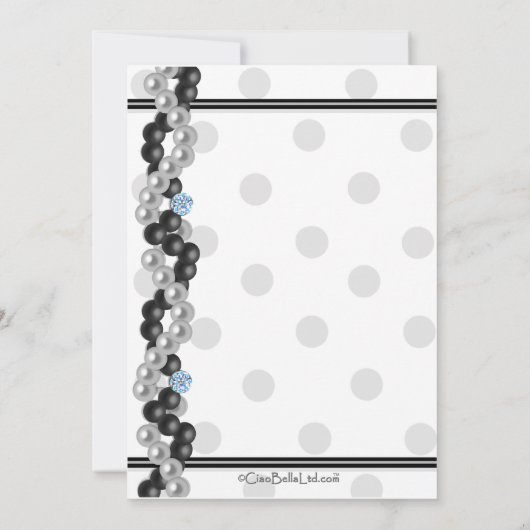 Invitation Perles, Diamants Et Pois (Dos)