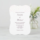 Invitation Perles d'or rose sur Cassis et Mariage blanc (Debout devant)