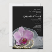 Invitation Perles d'Orchidée Rose sur brunch de mariage posté (Devant)