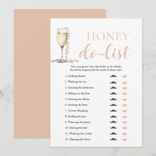 Invitation Perles dorées et liste de noces Prosecco Honey Bri