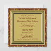 Invitation Perles dorées Robe dorée noire rouge Quinceanera (Dos)