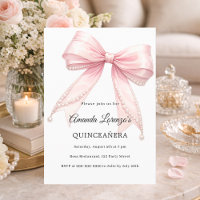 Perles élégantes à ruban rose pour Quinceanera de