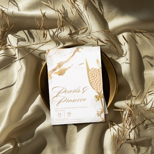 Invitation Perles élégantes et douche de mariée au prospect
