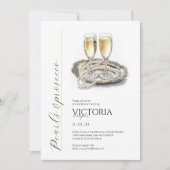 Invitation Perles élégantes et Fête des mariées de poursuites (Devant)