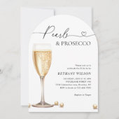 Invitation Perles élégantes et Fête des mariées de script Pro (Devant)