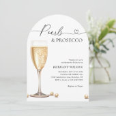 Invitation Perles élégantes et Fête des mariées de script Pro (Debout devant)