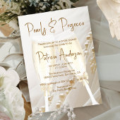 Invitation Perles élégantes et Fête des mariées Prosecco uniq
