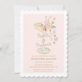Invitation Perles élégantes et Fête des mariées rose Prosecco (Devant)