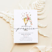 Invitation Perles élégantes et Fête des mariées rose Prosecco