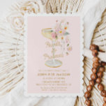 Invitation Perles élégantes et Fête des mariées rose Prosecco<br><div class="desc">Passez la bulle et préparez-vous à vous amuser,  nos Invitations de douches nuptiales florales Pearls et Prosecco Pink sont ici! 🍾 💌 Avec un magnifique design arrière - plan floral,  ces invitations sont sûrs d'être un succès. Objets correspondants dans notre magasin Cava Party Design.</div>