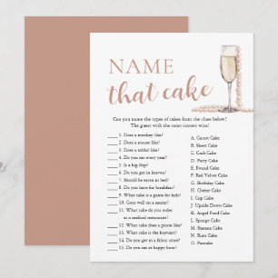 Invitation Perles Élégantes et Prosecco Nommez Ce Jeu de Gâte