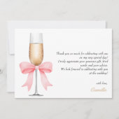 Invitation Perles en Bow rose et Fête des mariées de poursuit (Devant)