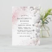 Invitation Perles et Bachelorette rose Week-end (Debout devant)