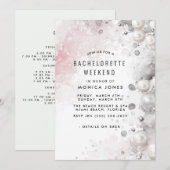 Invitation Perles et Bachelorette rose Week-end (Devant / Derrière)