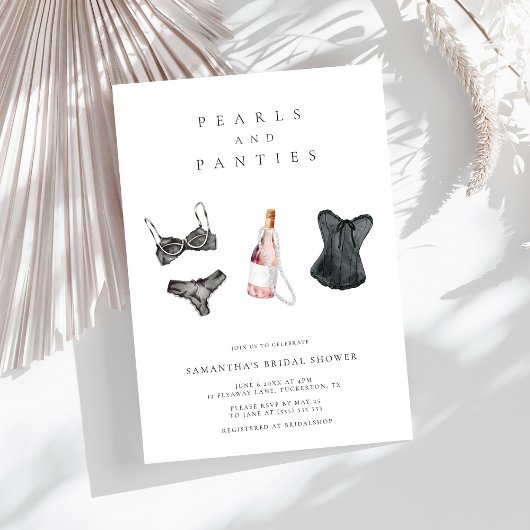 Invitation Perles et culottes Fête des mariées de lingerie mo