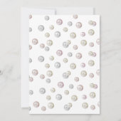 Invitation Perles et Fête des mariées bleue de Prosecco (Dos)