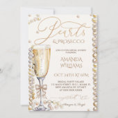 Invitation Perles et Fête des mariées de poursuites Élégant (Devant)