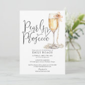 Invitation Perles Et Fête des mariées Élégante De Prosecco (Debout devant)