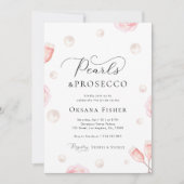 Invitation Perles et Fête des mariées Prosecco Moderne Élégan (Devant)