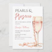 Invitation Perles et Fête des mariées rose pâle Prosecco (Devant)