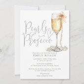 Invitation Perles Et Fête des mariées Verte De Prosecco Sage (Devant)