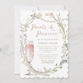 Invitation Perles et Fêtes des mariées florales de Prosecco (Devant)