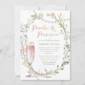 Invitation Perles et Fêtes des mariées florales de Prosecco (Devant)