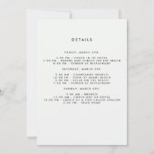 Invitation Perles et fleurs Bachelorette Week-end (Dos)