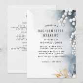 Invitation Perles et fleurs Bachelorette Week-end (Devant / Derrière)