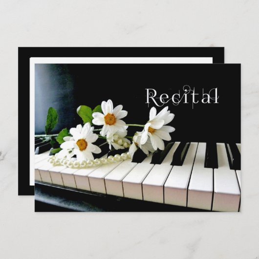 Invitation Perles et fleurs d'invitation de considérant de (Devant / Derrière)