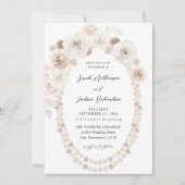 Invitation Perles et Mariage floral blanc V2 (Devant)