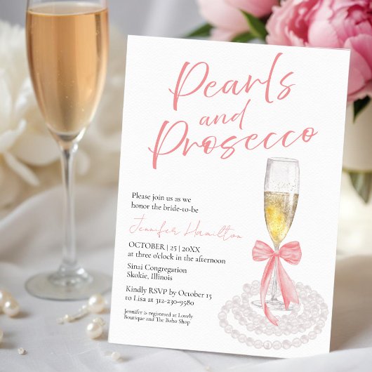 Invitation Perles et poursuites | Fête des mariées de l'aquar