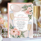 Invitation Perles et poursuites Fête des mariées élégante