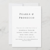 Invitation Perles et poursuites | Fête des mariées moderne si (Devant)