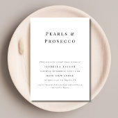 Invitation Perles et poursuites | Fête des mariées moderne si