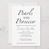 Invitation Perles et poursuites | Fête des mariées noire et b (Devant)