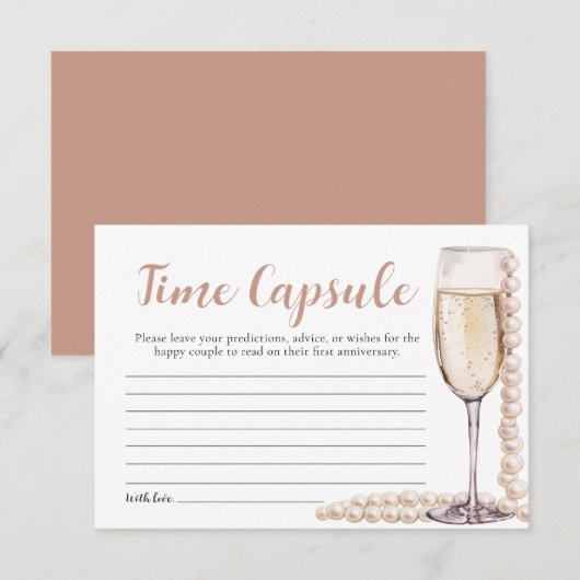 Invitation Perles et poursuites Fête des mariées temps Capsul (Devant / Derrière)